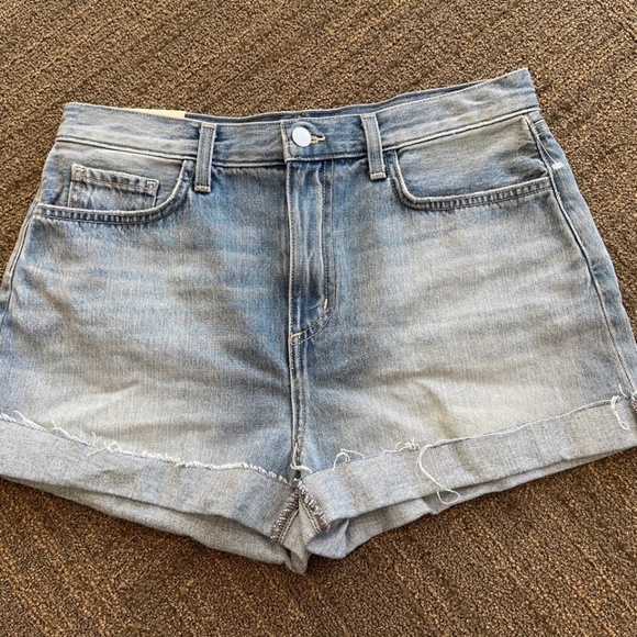 NWT L'AGENCE High Rise Jean Shorts with Cuff - Size 28 - Picture 1 of 11